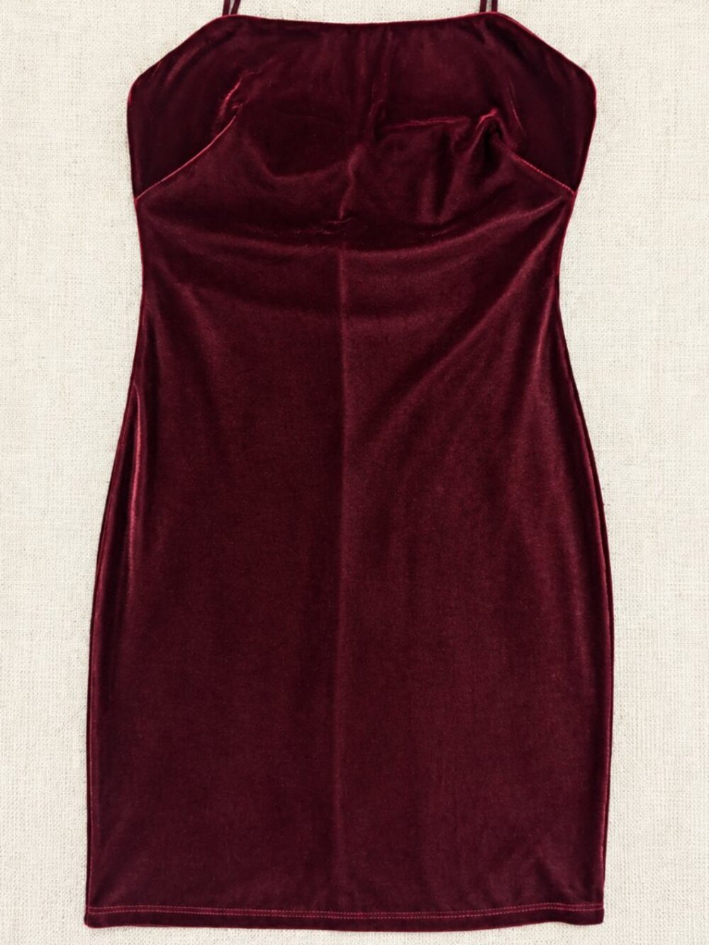 Popular 21 Burgundy Velvet Bodycon Midi Dress Size M